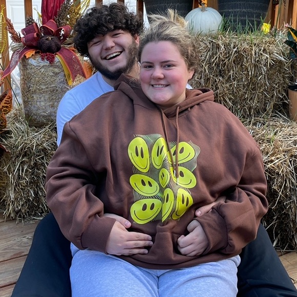 Brown Smiley face hoodie - Picture 4 of 6